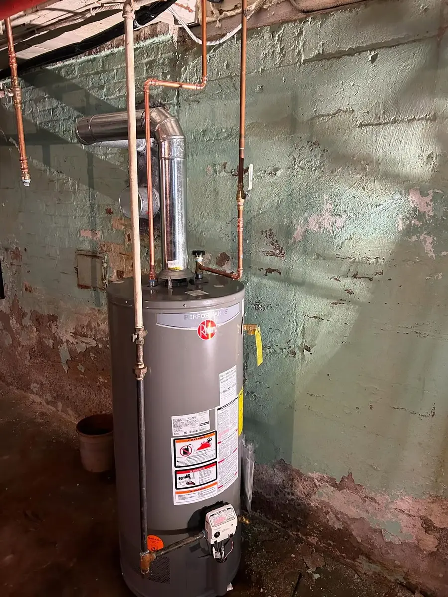 New water heater with its copper piping
