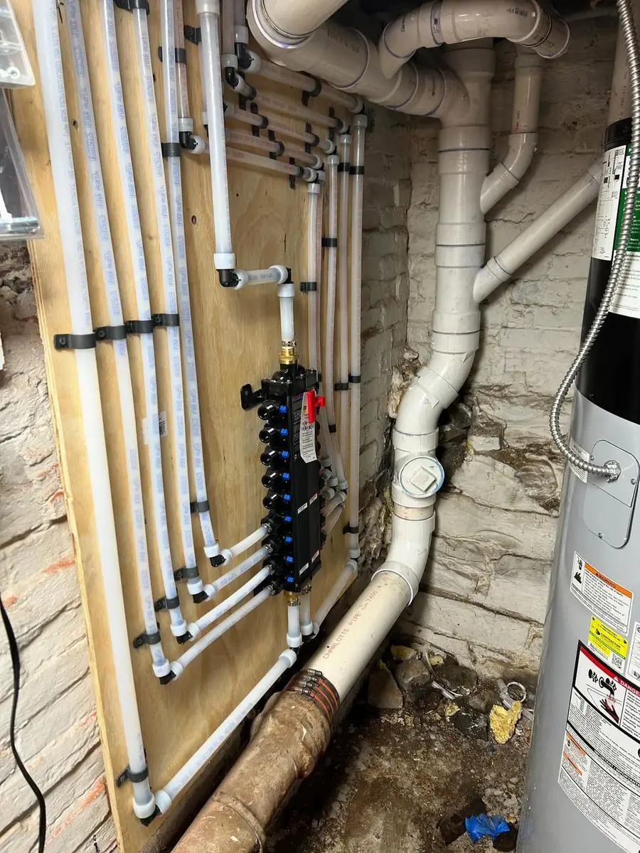 Manifold with separate supply lines and new drain piping